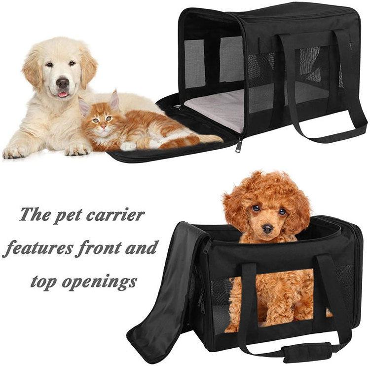 airline approved foldable cat carrier travel dog carrier basket Two Side Expansion pet cages houses luxury