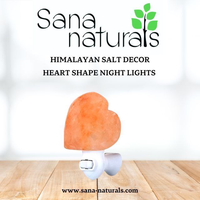 Heart Shape Himalayan Salt Night Lights  warm glow soothing night lights air purifier 100% naturals