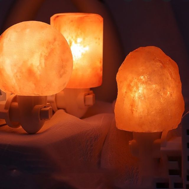 Natural Himalayan Crystal Night Lights warm glow soothing night lights air purifier 100% naturals