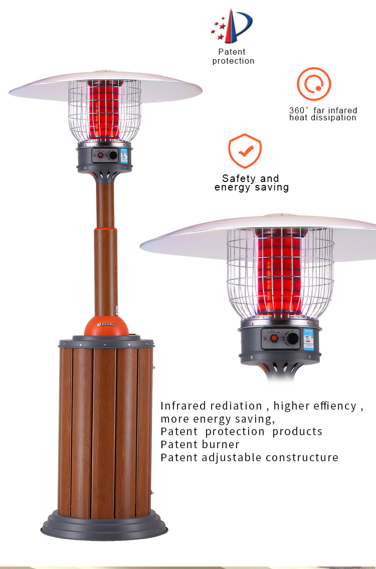 Aluminum portable adjustable height portable tower outdoor mushroom umbrella far infrared LPG  gas patio heater