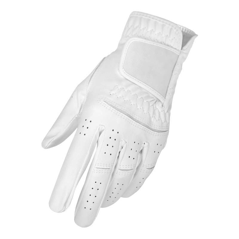 Wholesale Custom Logo and Images All White Simple Golf Gloves PU leather Golf Gloves For Men RH Or LH