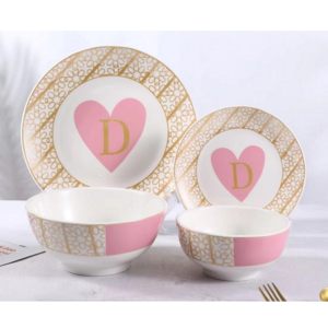 Plates Sets Dinnerware Ceramic Ceramic Plate Dinner Marble Porcelain 16-Piece Dinnerware Set