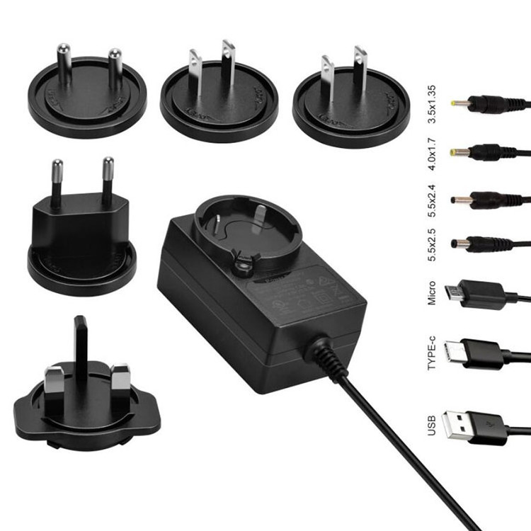 Wall Charger dc 12v Interchangeable Power Supply 36w Interchangeable Plug Power Adaptor 12v 3a Switching Power Adapter