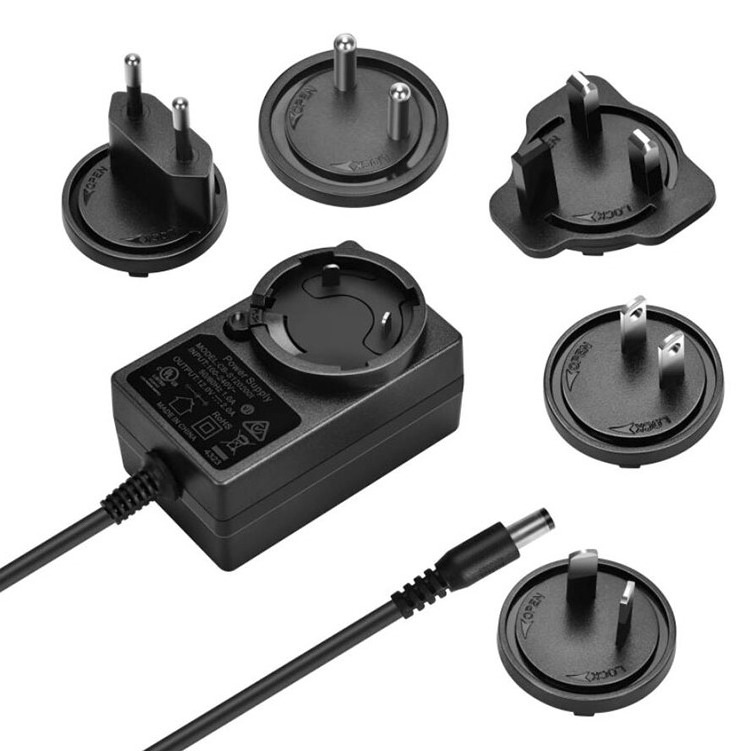 Wall Charger dc 12v Interchangeable Power Supply 36w Interchangeable Plug Power Adaptor 12v 3a Switching Power Adapter