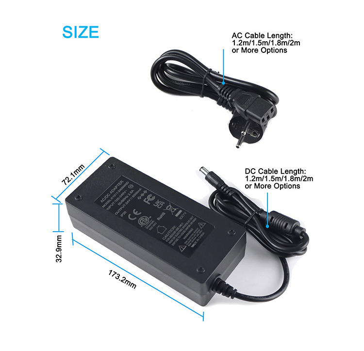 OEM Manufacturer Power Supply 15V 6A AC DC Adaptor Charger  15 volt 6 Amp Power Adapter for LED lights