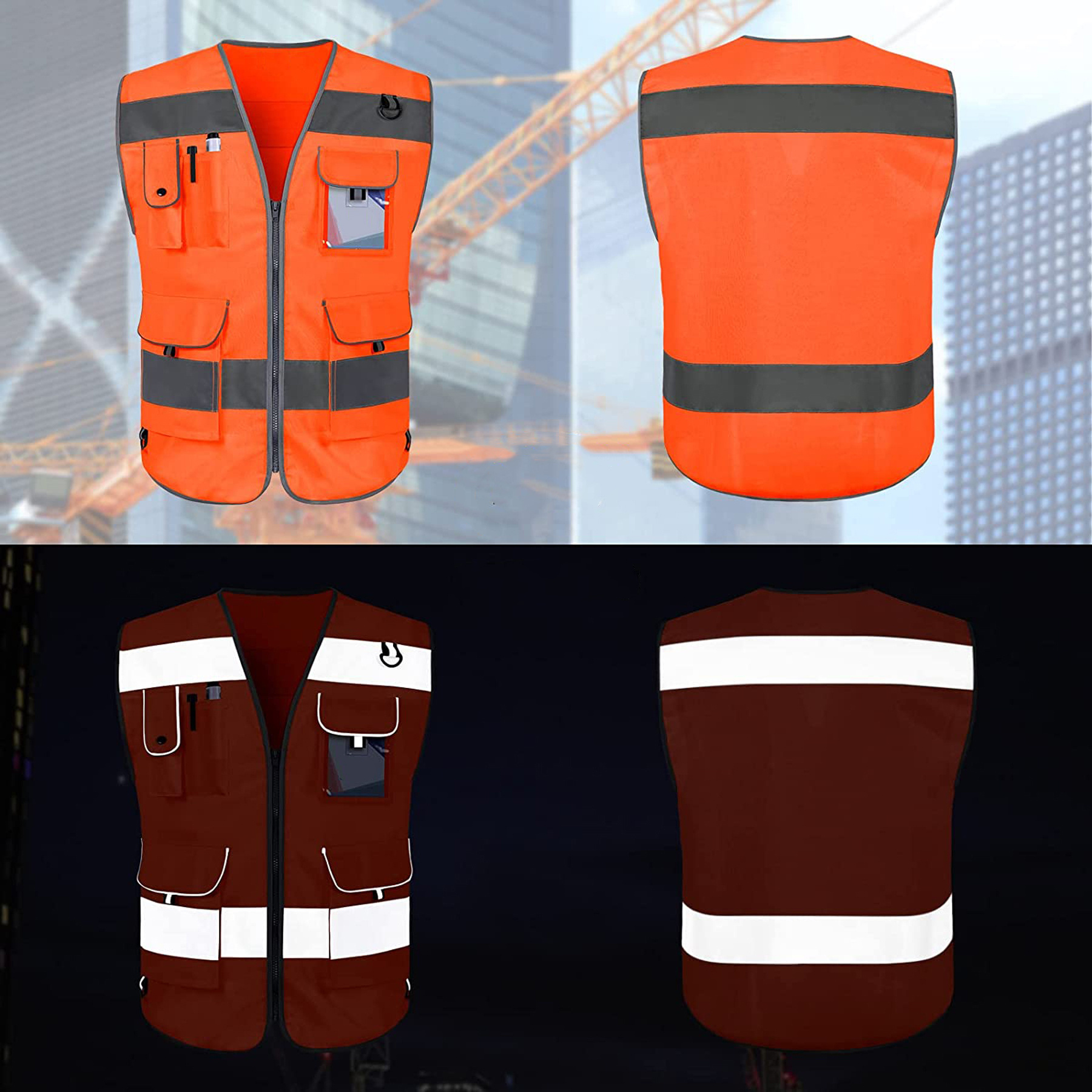 2022 safety vest for men and women are made of 100% polyester which is lightweight breathable and comfortable to wear