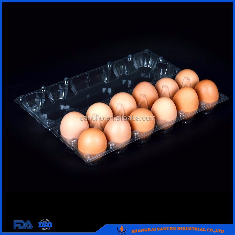 Egg tray clear 6 cavity clamshell packaging