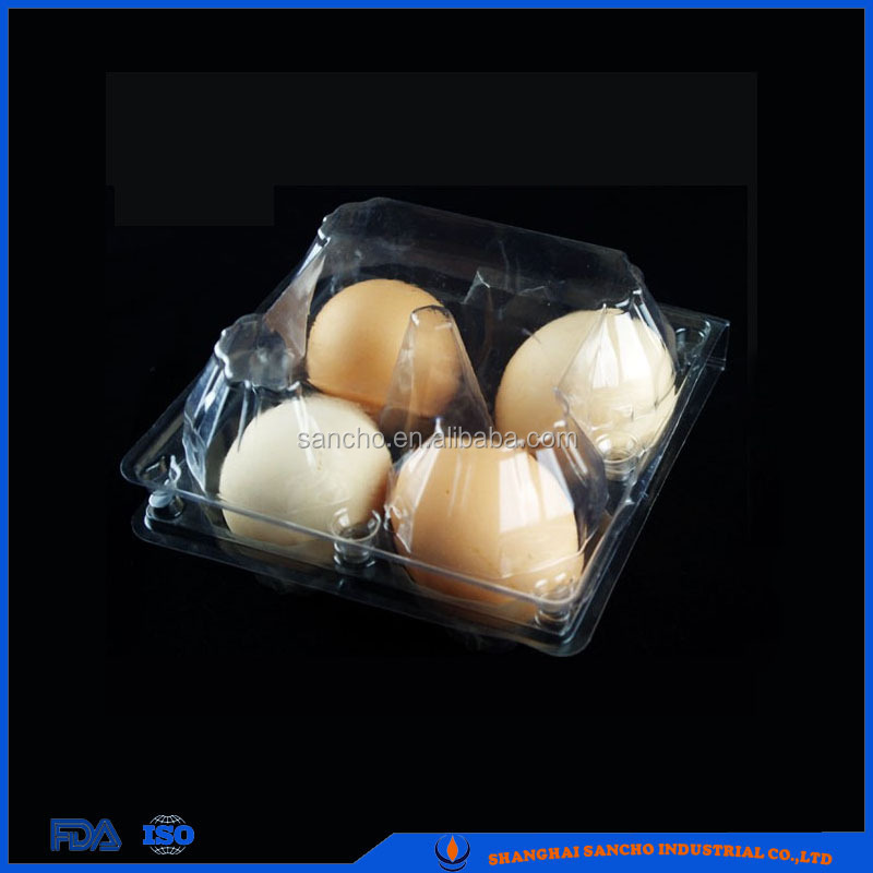 Egg tray clear 6 cavity clamshell packaging