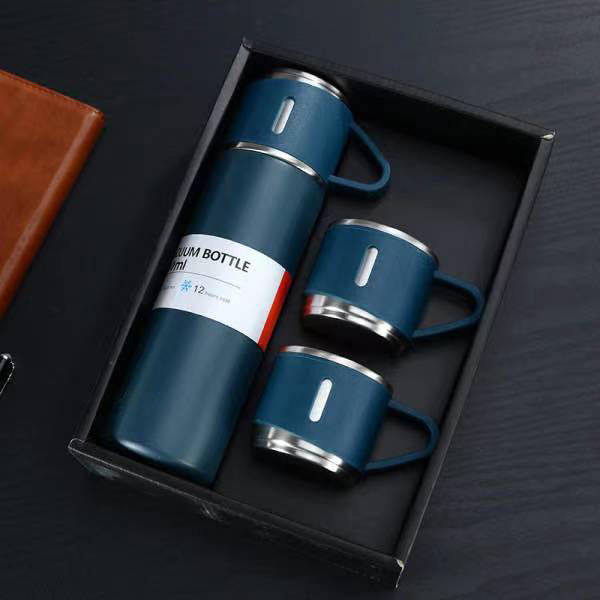 Business gift set 	portable thermose 17 oz 304 stainless steel thermos with two cups