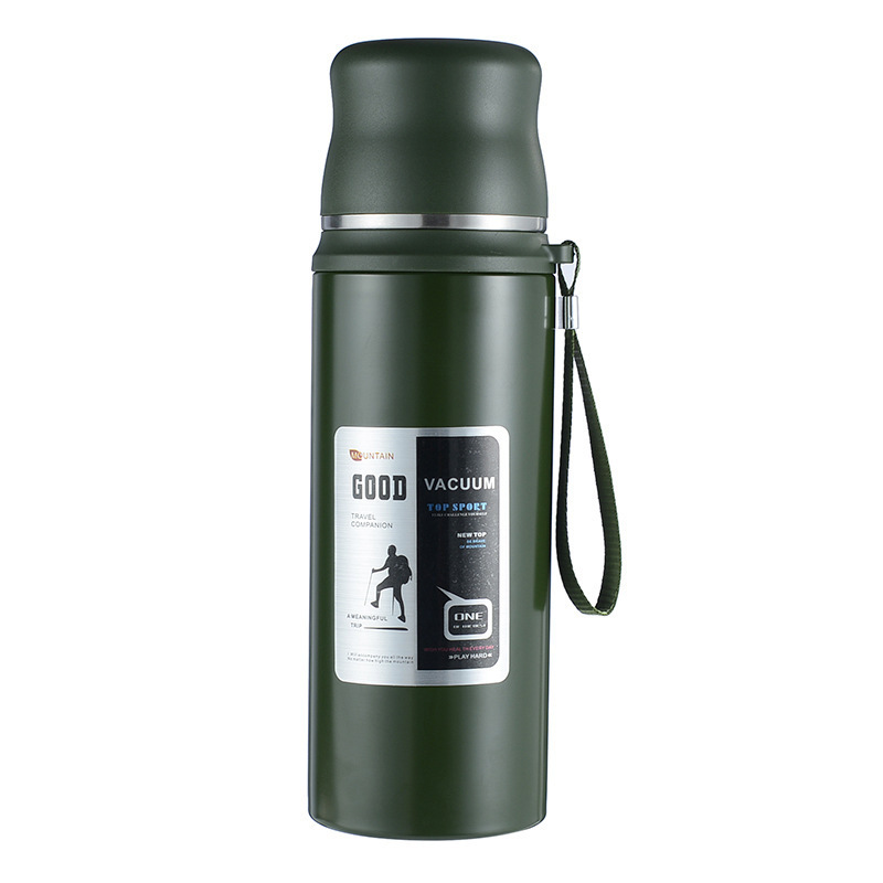 Portable 800ml 1000ml Bullet Thermos Double Walled Stainless Steel Travel Vacum Flask Coffe Thermos With Pump Lid and Drink Cup