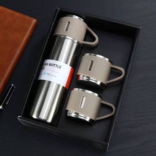 Business gift set 	portable thermose 17 oz 304 stainless steel thermos with two cups