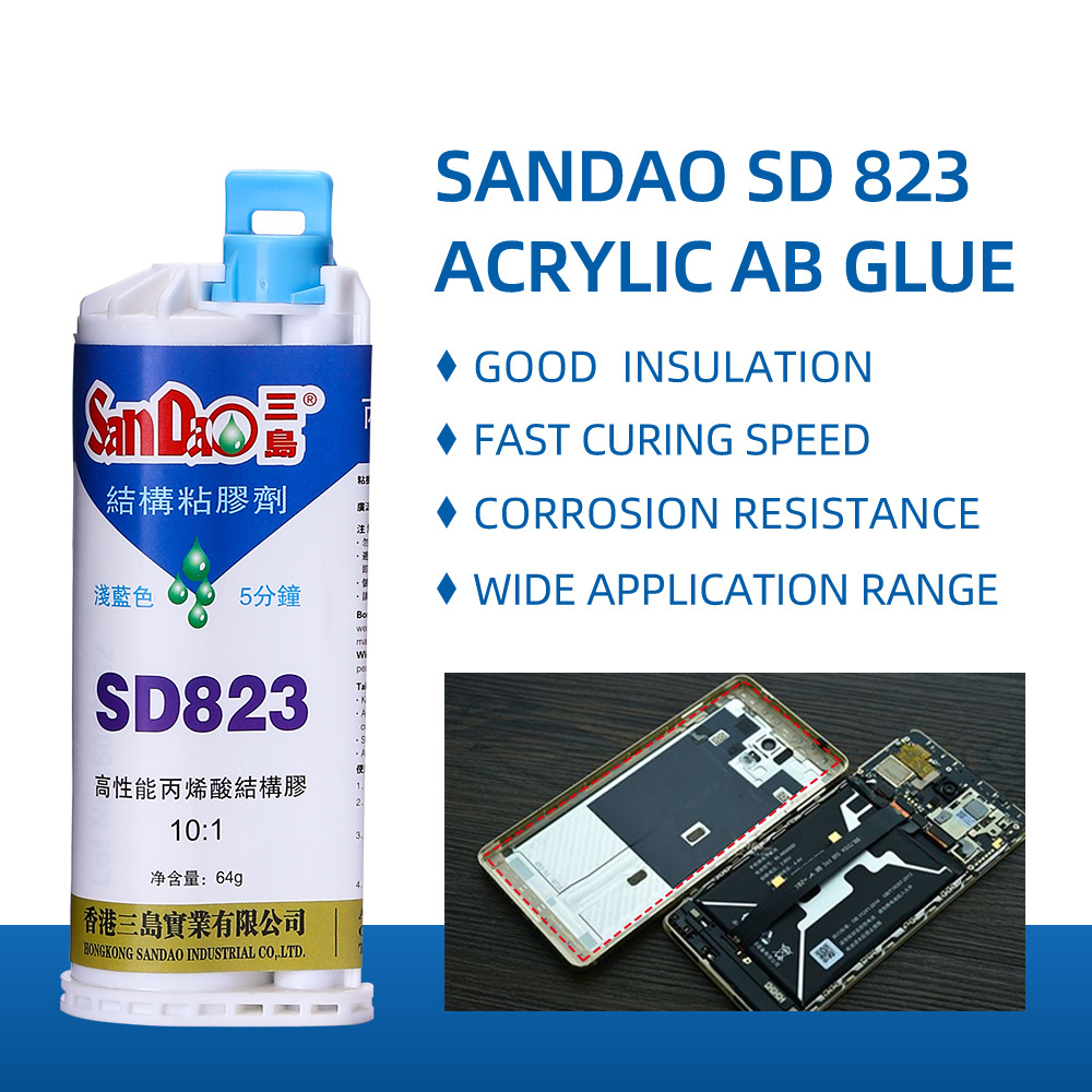 Two-part Epoxy Resin SD823 High Strength Fully Transparent Adhesive Acrylic Quick Set Heat Resistance Epoxy Glue AB Glue