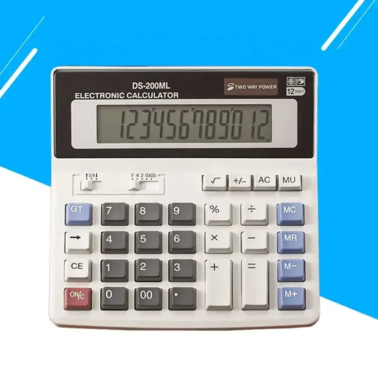 12 digits two way power calculator Electronic solar cell calculator desk office big display calculator