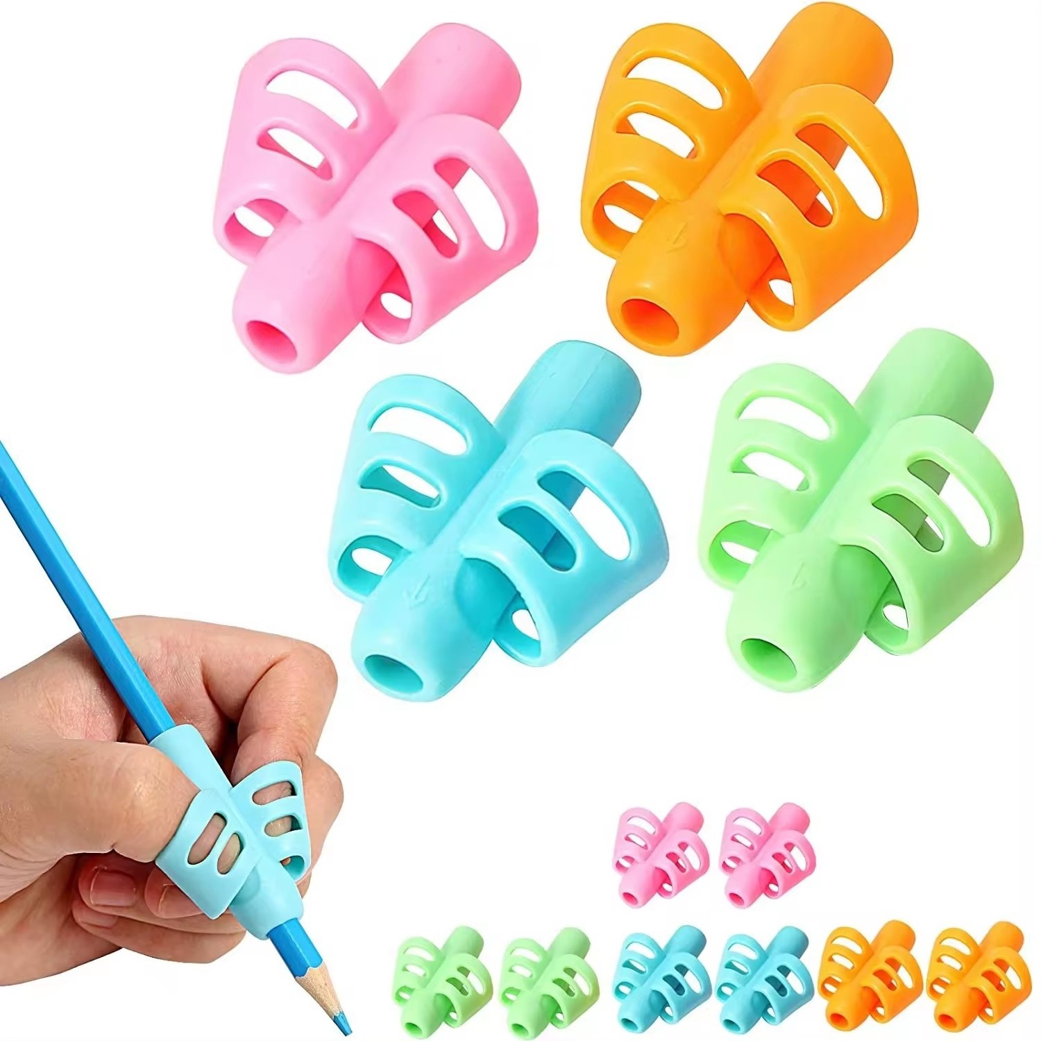 Pen Grips for Kids Handwriting for Preschool,Silicone Pencil Holder Pen Writing Aid Grip School Supplies for Kids