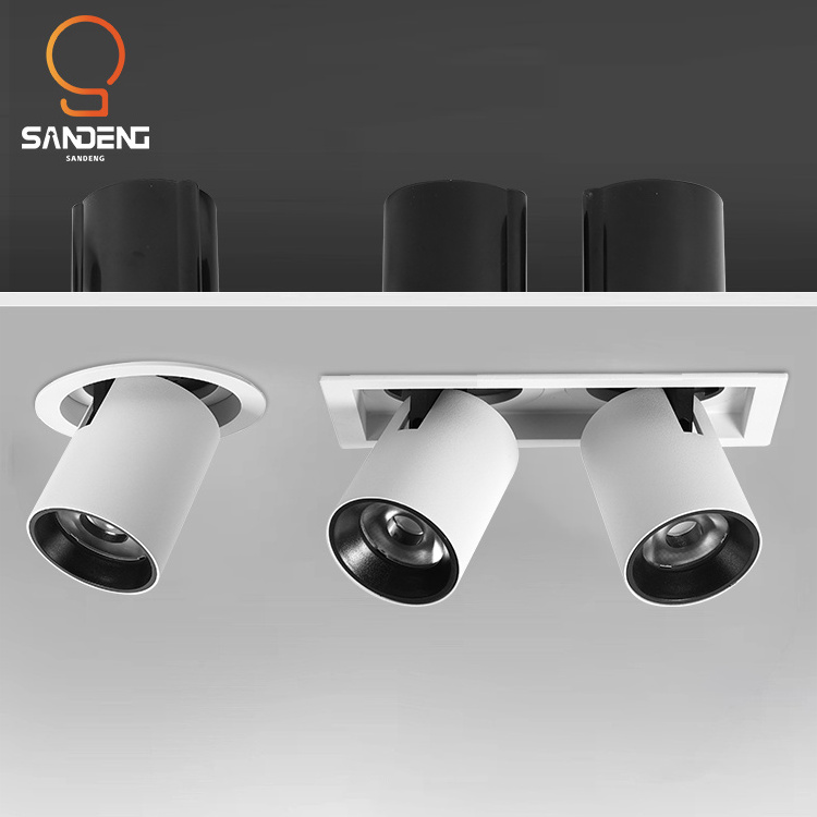 Sandeng New Product Indoor Beam Angle Design Round Square Aluminum Ceiling Recessed COB LED Spot Light