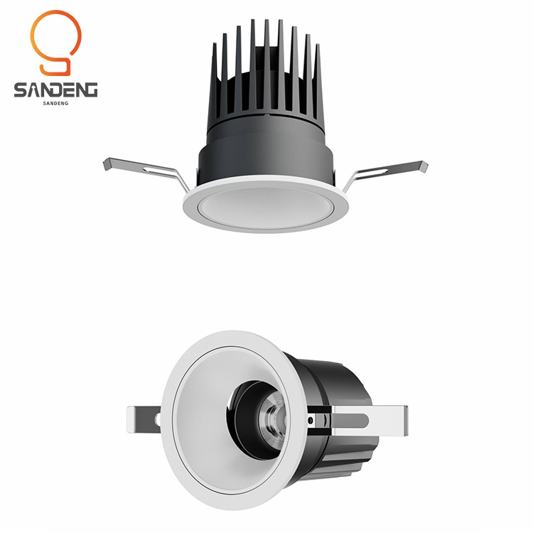 Sandeng Modern Commercial Indoor Downlight Anti Glare Aluminum Kitchen Office Recessed Led Spotlight