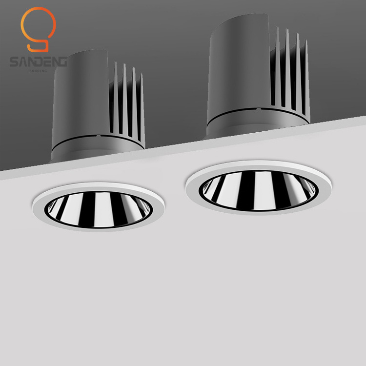 Sandeng Good Quality Anti Glare Adjustable Embedded Installation Cob Downlight Mall Office Led Spotlight