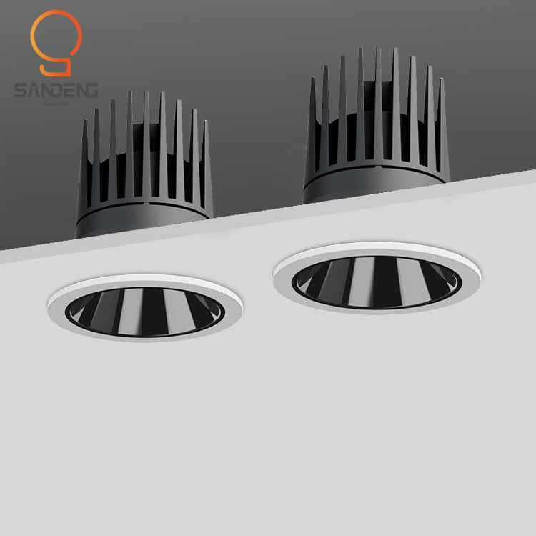 Sandeng Modern Commercial Indoor Downlight Anti Glare Aluminum Kitchen Office Recessed Led Spotlight