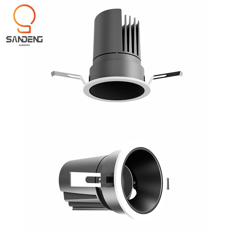 Sandeng Good Quality Indoor Anti Glare Design Spot Lights Aluminum Recessed Ceiling COB LED Spot Lamp