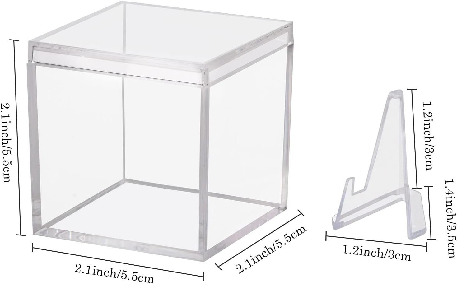 Championship Ring Display Case 3pcs Clear Acrylic Plastic Storage Box Mini Card Stand Holder Small Showcase Golf Ball Sport Ring