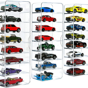 24 Toy Cars Display Case Compatible with Hot Wheels Matchbox Cars Clear Acrylic Display Case for Hot Wheels