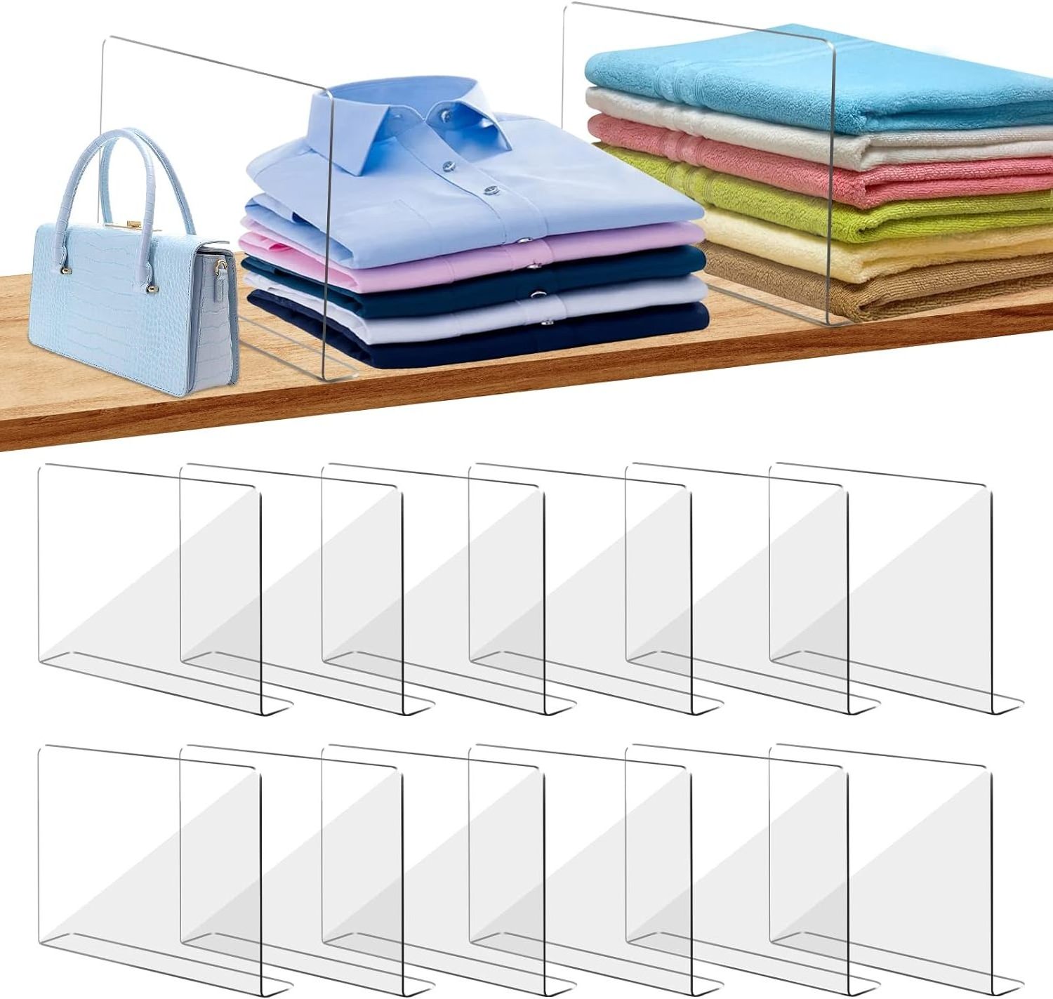 acrylic Shelf Dividers for Closet Organization Clear Acrylic Divider Organizer for Shelves Adjustable Shelving Separators