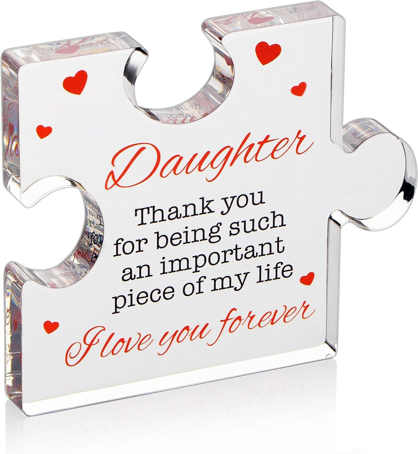 Mom Puzzle Pieces Acrylic Sign Plaque Desk Decorations for Mother's Day Birthday Gifts from Daughter Son Part of Display Racks