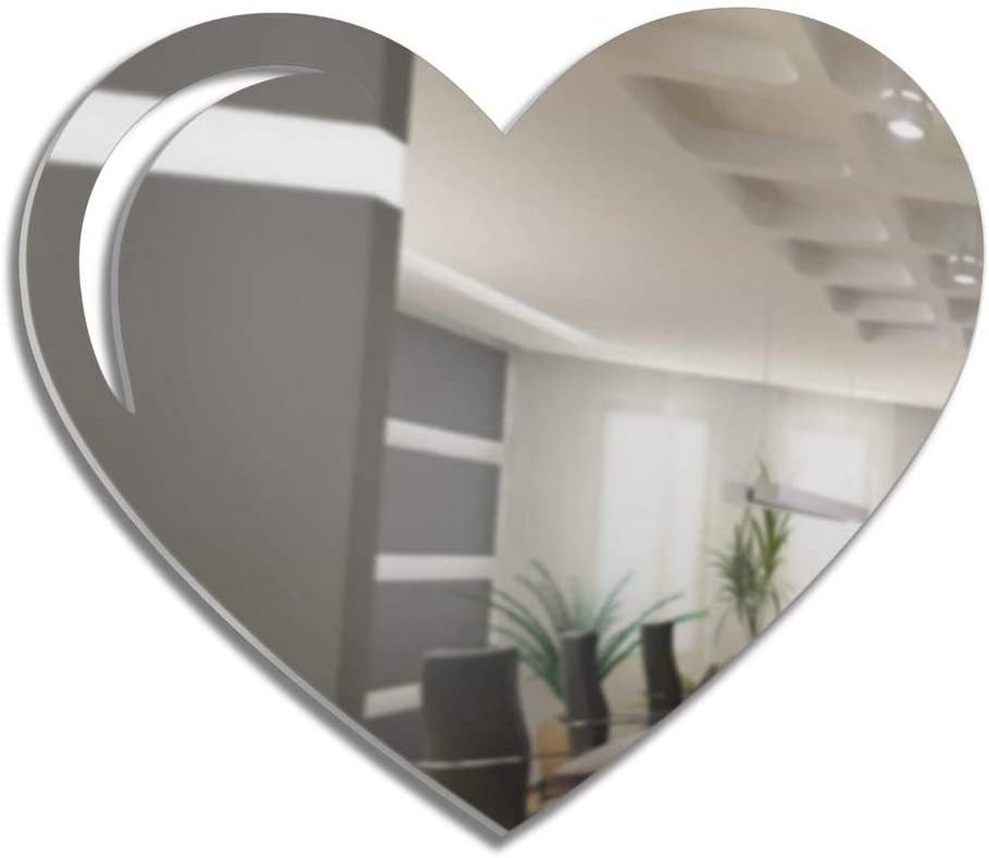 3PCS Heart 3D Acrylic Mirror Wall Stickers Removable Waterproof Wall Sticker for Kids Room