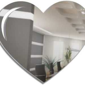 3PCS Heart 3D Acrylic Mirror Wall Stickers Removable Waterproof Wall Sticker for Kids Room