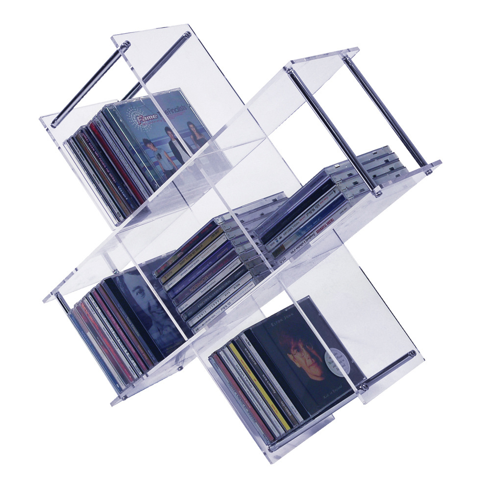 Clear Home Acrylic CD Storage Holder Rack Plastic CD Display Box