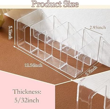 Clear acrylic Purse Handbag Organizer 4 Sections Bag Closet Shelf Divider Purse Display Stand Handbag Storage Organizer