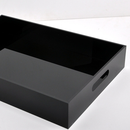 Unique Design Black and White Rectangular Plastic Serving Tray