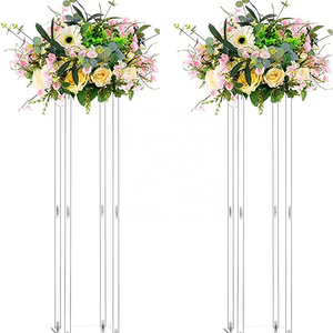 2pcs Acrylic Wedding Centerpieces for Table Column Flower Stand 31.5'' Tall Rectangular Flower Display Rack for Party Reception