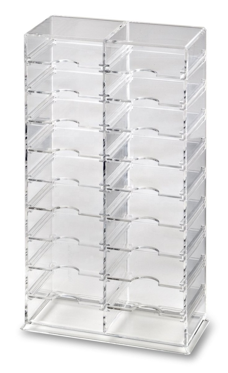 Acrylic Universal Makeup Organizer Tower 20 Space Cosmetic Storage Container Removable Dividers Clear Vanity Desk Drawer-Can