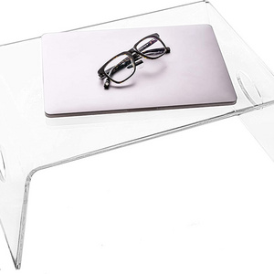 Acrylic Bed Tray with handles - Clear Laptop Stand for Home Office, Lightweight Portable Lap Desk