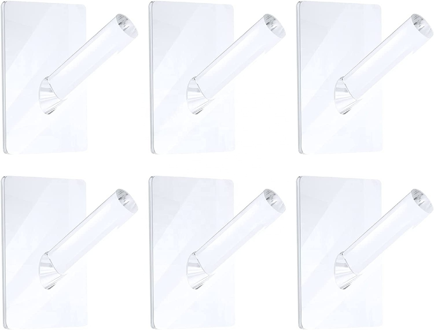 Acrylic Hooks for Coat Clear Hat Rack Robe Hook Adhesive Hooks for Bathroom Kitchen Hat Clothe Wall