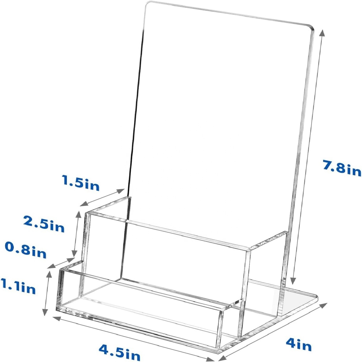 Acrylic Brochure Holder With Business Card Holder Clear Display Stand For Magazine Pamphlet Booklets Menu Journals Business Card