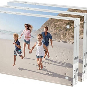 Acrylic Picture Frame 4x6 Clear Double-Sided Photo Frame Magnetic Photo Frames Desktop Display