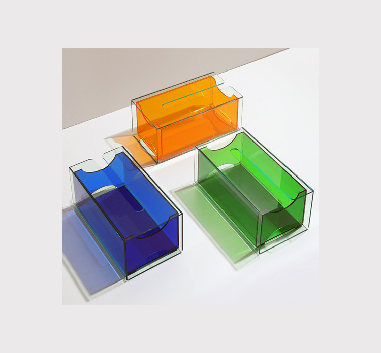 Colorful acrylic tissue box color living room room hotel KTV pumping creative simple paper box European tissue box