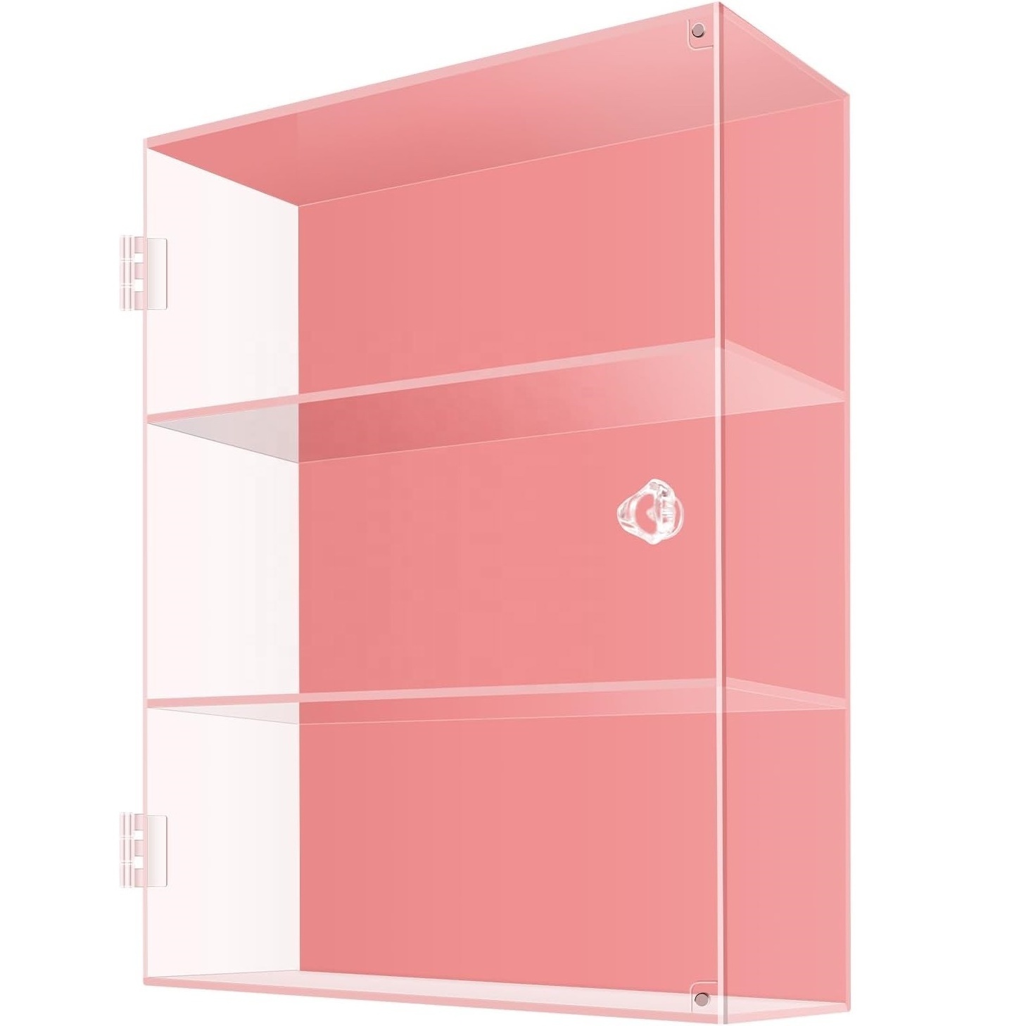 Acrylic Cosmetics Storage Cabinet Display Box Magnetic Closures Come With Acrylic Rosette Pull Solid For Lipstick Perfume Makeup