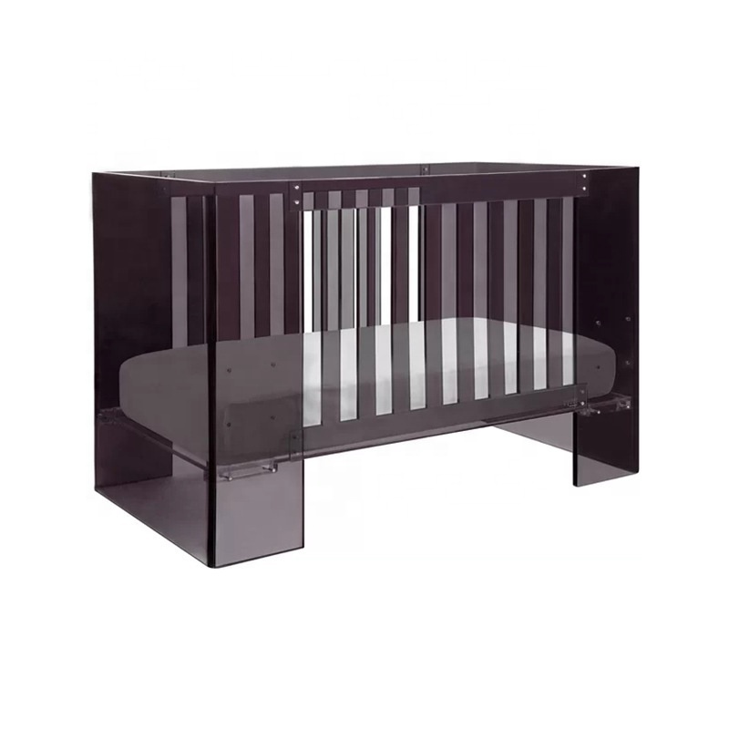 Transparent Acrylic Furniture Crib Newborn Baby Living Room Clear Bed Height Adjustable Guardrail Anti-fall Fence Crib