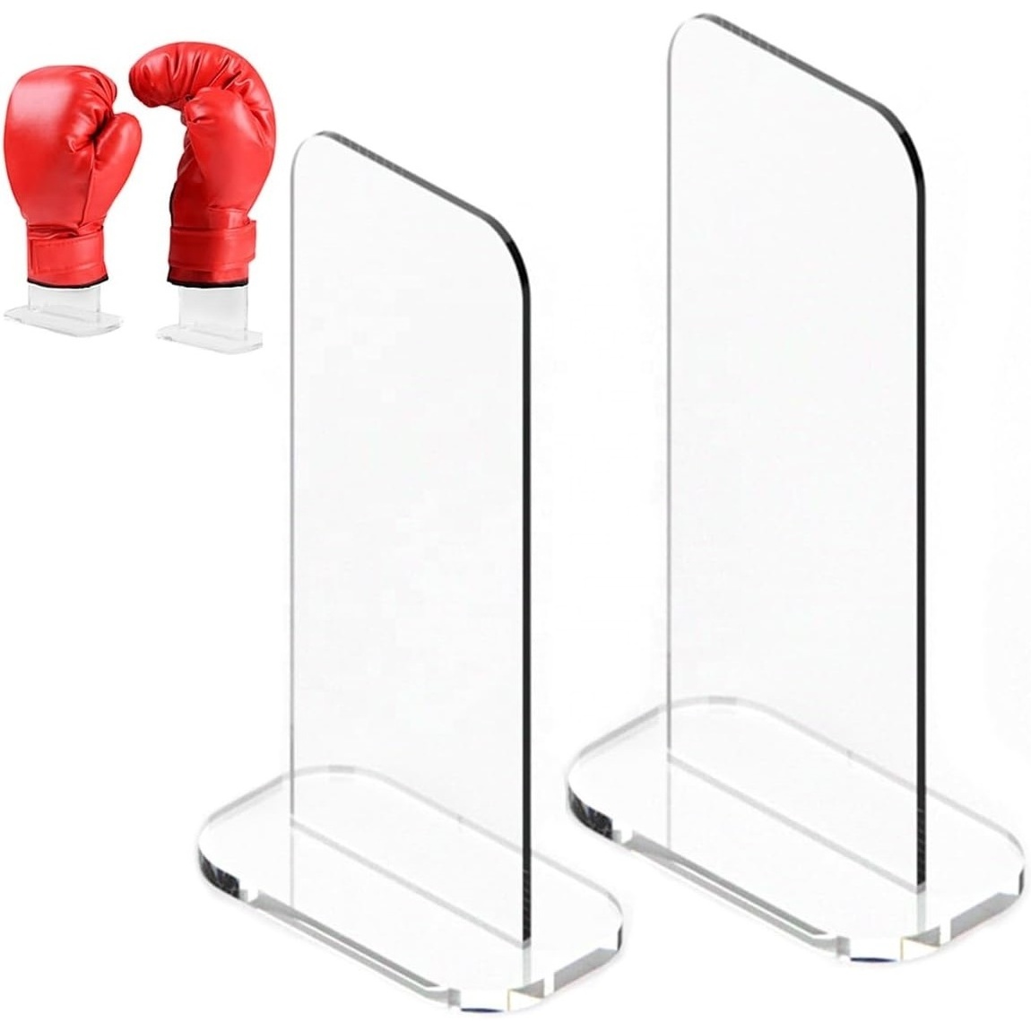 Factory Customized Clear Acrylic T-shaped Vertical Boxing Gloves Display Stand Baseball Football Motorcycle Glove Storage Holder