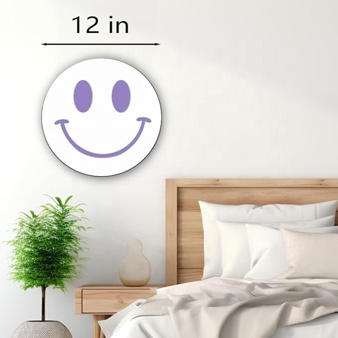 Cute  Girl Room Smiling Face Decorative Mirror Academy Style Smile purple Room Decoration Aesthetics Mirror Prep Room Decoration