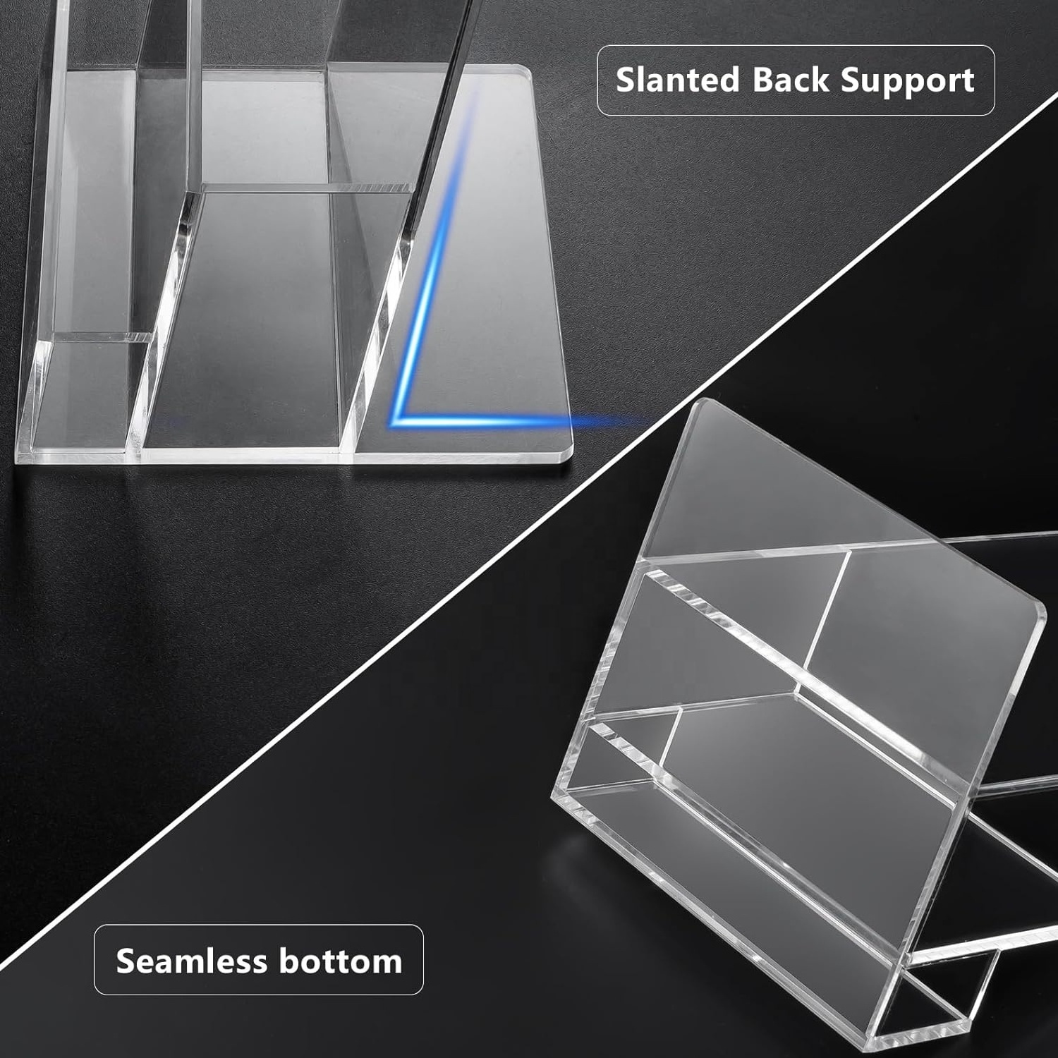 Acrylic Brochure Holder With Business Card Holder Clear Display Stand For Magazine Pamphlet Booklets Menu Journals Business Card