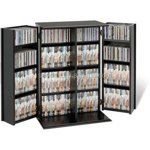 Luxury Floor Standing Black Plastic CD Rack