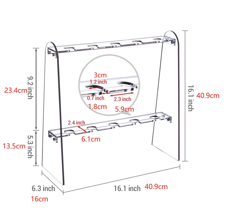 Wine glass holder, acrylic wall-mounted wine glass holder tableware under the cabinet wine glass holder and Glasses storage rack