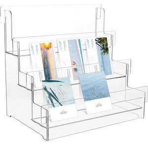 Acrylic Card Holder Sticker Display For Vendors Postcard Retail Racks For Desk Counter Business Cards Mails Stamp Pads Organizer