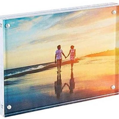 Acrylic Photo Frame - Collage Stand for Family Photographs Clear Picture Frames Plastic for Office Desk