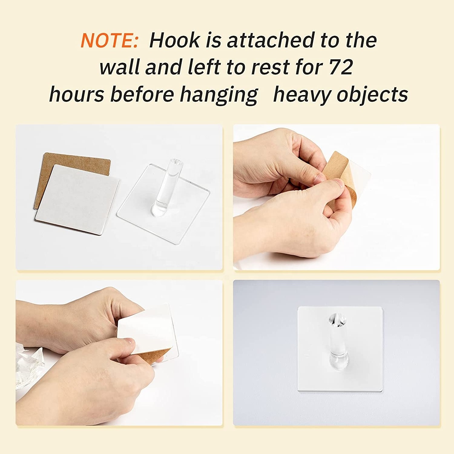 Acrylic Hooks for Coat Clear Hat Rack Robe Hook Adhesive Hooks for Bathroom Kitchen Hat Clothe Wall