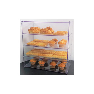 Four Shelf Bakery Display Case for Bread Donuts Pastries Bagels